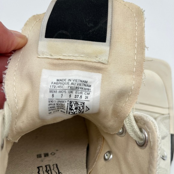 Converse x Rick Owens DRKSHDW TURBODRK Chuck 70 Low Lily White 172345C Mens 5W7 - Picture 7 of 11